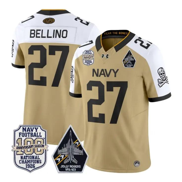 Joe Bellino Jersey #27 Navy Midshipmen 100th Anni Patch All Stitched 1 Joe Bellino Jersey #27 Navy Midshipmen 100th Anni Patch All Stitched by My Store NCAA Football Jerseys