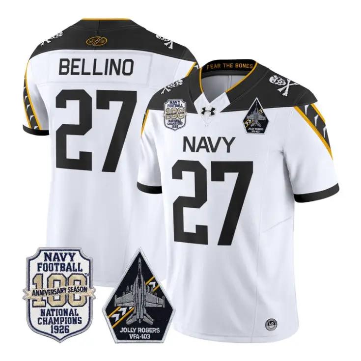 Joe Bellino Jersey #27 Navy Midshipmen 100th Anni Patch All Stitched 5 Joe Bellino Jersey #27 Navy Midshipmen 100th Anni Patch All Stitched by My Store NCAA Football Jerseys