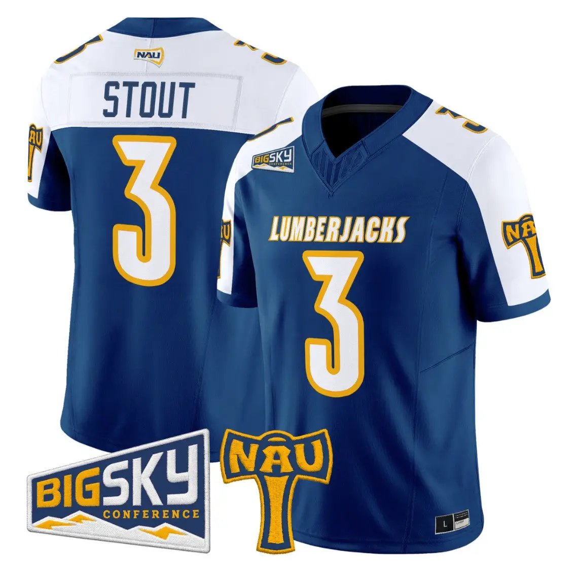 Joey_Stout_Jersey_3_Northern_Arizona_Lumberjacks_2026_Vapor_Stitched_Navy_Alter_75efa84d-bcd3-42b6-9106-e72af48da5cc - Malcom Terry Joey Stout Jersey #3 Northern Arizona Lumberjacks 2026 Vapor Stitched by My Store NCAA Football Jerseys