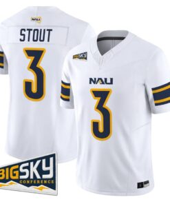 Joey_Stout_Jersey_3_Northern_Arizona_Lumberjacks_2026_Vapor_Stitched_White - Malcom Terry Joey Stout Jersey #3 Northern Arizona Lumberjacks 2026 Vapor Stitched by My Store NCAA Football Jerseys