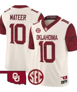 John Mateer Jesey #10 Oklahoma Sooners 2026 Rough Rider Vapor Stitched by My Store NCAA Football Jerseys