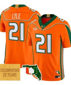 Jordan Lyle Jersey #21 Miami Hurricanes 2001 Throwback 2026 All Stitched 5 Jordan Lyle Jersey #21 Miami Hurricanes 2001 Throwback 2026 All Stitched by My Store NCAA Football Jerseys
