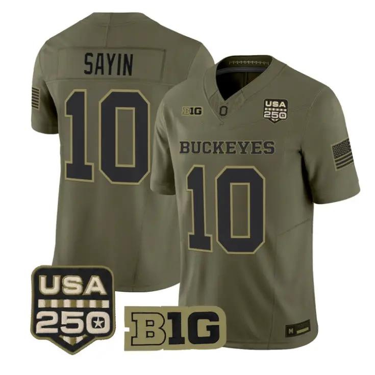 Julian Sayin Jersey #10 Ohio State Buckeyes 2026 Salute to Service Stitched Olive 1 Julian Sayin Jersey #10 Ohio State Buckeyes 2026 Salute to Service Stitched Olive by My Store NCAA Football Jerseys