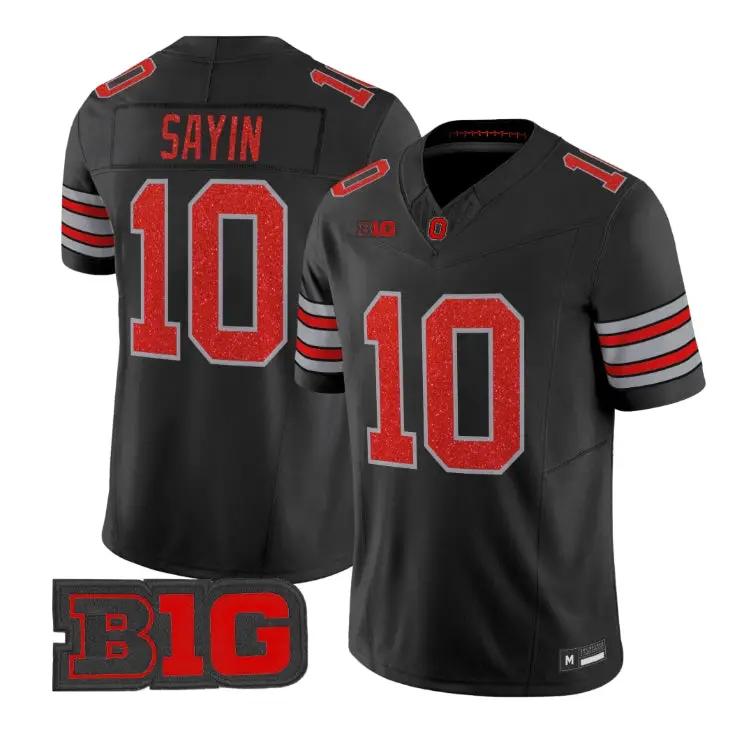 Julian Sayin Jersey #10 Ohio State Buckeyes Glitter Vapor Stitched 1 Julian Sayin Jersey #10 Ohio State Buckeyes Glitter Vapor Stitched by My Store NCAA Football Jerseys
