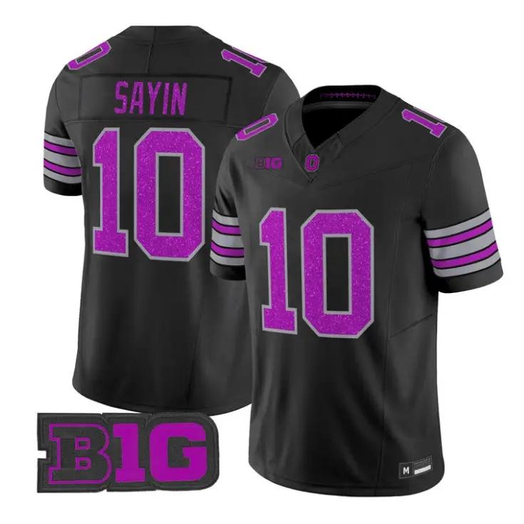 Julian Sayin Jersey #10 Ohio State Buckeyes Glitter Vapor Stitched 4 Julian Sayin Jersey #10 Ohio State Buckeyes Glitter Vapor Stitched by My Store NCAA Football Jerseys
