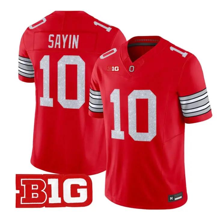 Julian Sayin Jersey #10 Ohio State Buckeyes Glitter Vapor Stitched 2 Julian Sayin Jersey #10 Ohio State Buckeyes Glitter Vapor Stitched by My Store NCAA Football Jerseys