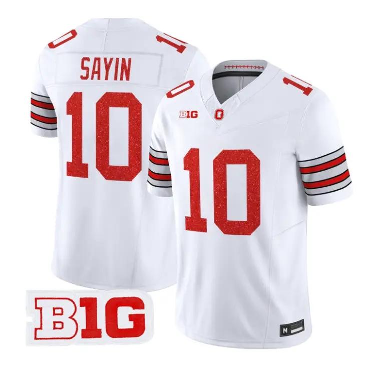 Julian Sayin Jersey #10 Ohio State Buckeyes Glitter Vapor Stitched 3 Julian Sayin Jersey #10 Ohio State Buckeyes Glitter Vapor Stitched by My Store NCAA Football Jerseys