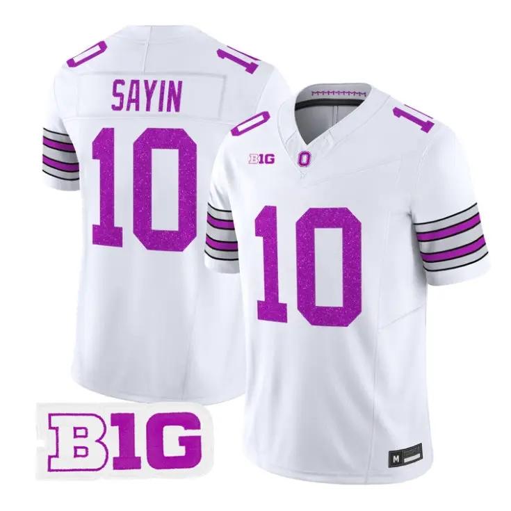 Julian Sayin Jersey #10 Ohio State Buckeyes Glitter Vapor Stitched 5 Julian Sayin Jersey #10 Ohio State Buckeyes Glitter Vapor Stitched by My Store NCAA Football Jerseys