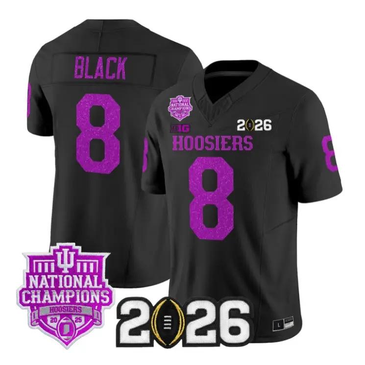 Kaelon Black Jersey #8 Indiana Hoosiers 2026 Glitter Vapor All Stitched by My Store NCAA Football Jerseys