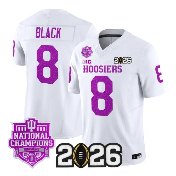Kaelon Black Jersey #8 Indiana Hoosiers 2026 Glitter Vapor All Stitched by My Store NCAA Football Jerseys