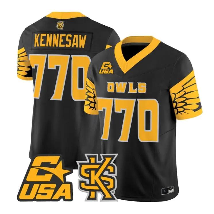 Kennesaw Jersey #770 Kennesaw State Owls 2026 Vapor Limited Stitched 2 Kennesaw Jersey #770 Kennesaw State Owls 2026 Vapor Limited Stitched by My Store NCAA Football Jerseys