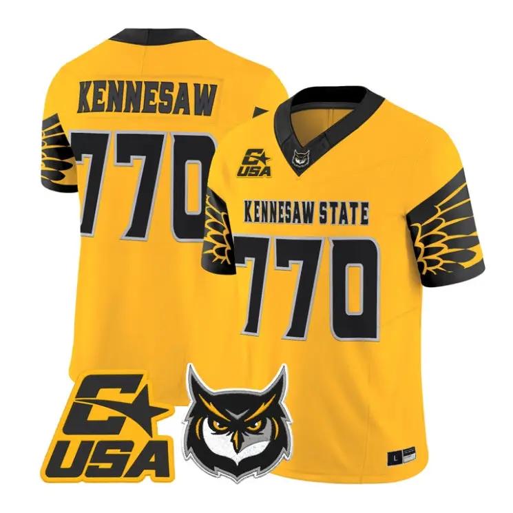 Kennesaw Jersey #770 Kennesaw State Owls 2026 Vapor Limited Stitched 4 Kennesaw Jersey #770 Kennesaw State Owls 2026 Vapor Limited Stitched by My Store NCAA Football Jerseys