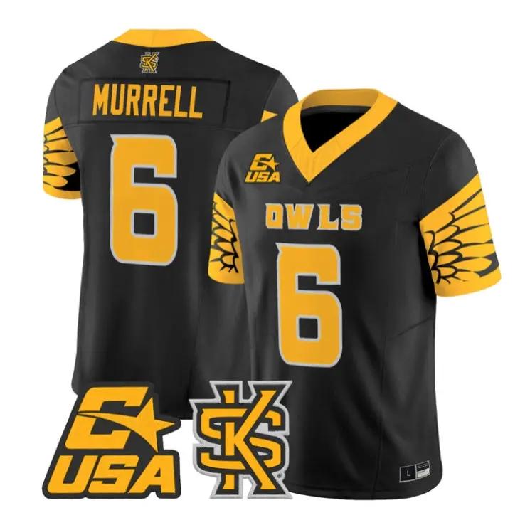 LaTrelle Murrell Jersey #6 Kennesaw State Owls 2026 Limited Stitched 2 LaTrelle Murrell Jersey #6 Kennesaw State Owls 2026 Limited Stitched by My Store NCAA Football Jerseys