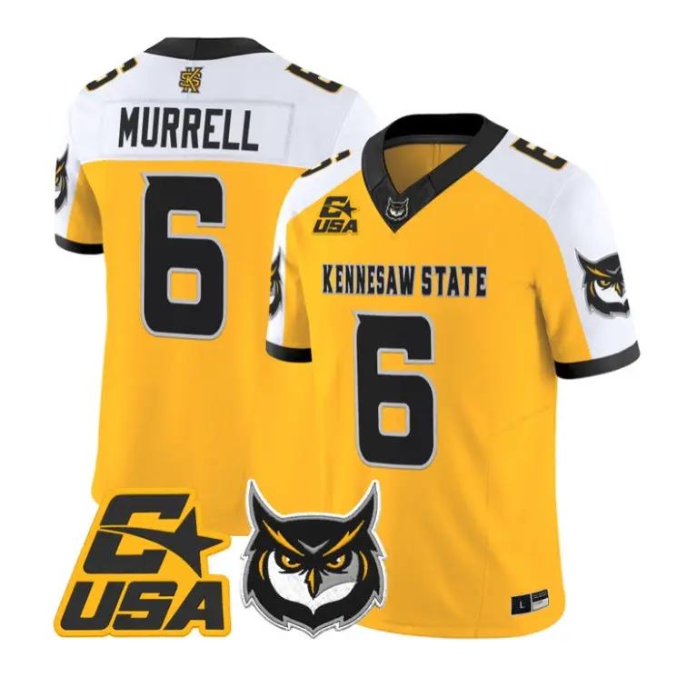 LaTrelle Murrell Jersey #6 Kennesaw State Owls 2026 Limited Stitched 3 LaTrelle Murrell Jersey #6 Kennesaw State Owls 2026 Limited Stitched by My Store NCAA Football Jerseys
