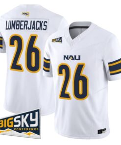 Lumberjacks_Jersey_26_Northern_Arizona_Lumberjacks_2026_Vapor_Stitched_White - Malcom Terry Lumberjacks Jersey #26 Northern Arizona Lumberjacks 2026 Vapor Stitched by My Store NCAA Football Jerseys