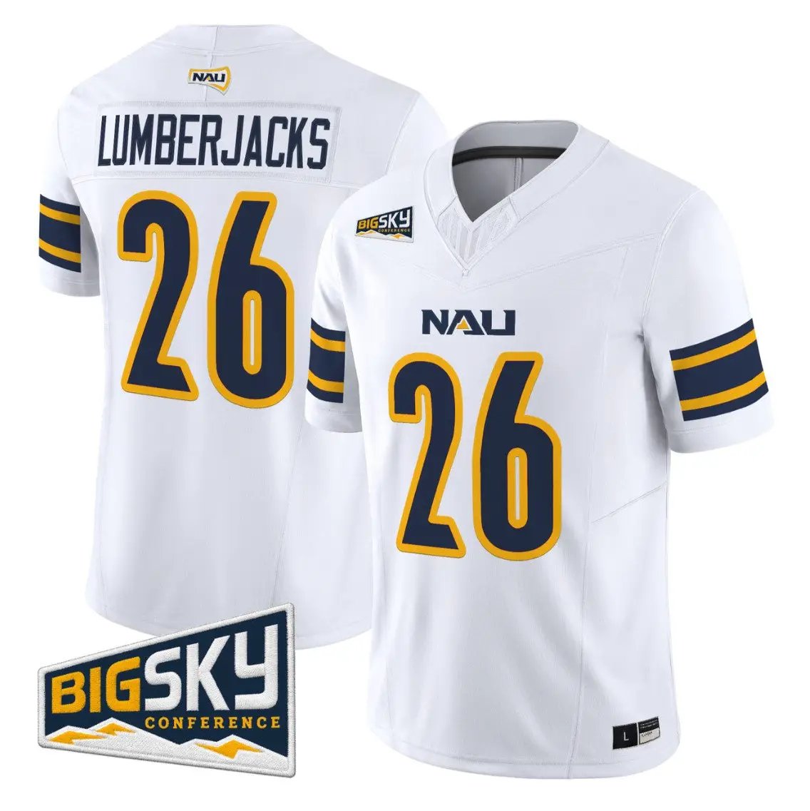 Lumberjacks_Jersey_26_Northern_Arizona_Lumberjacks_2026_Vapor_Stitched_White - Malcom Terry Lumberjacks Jersey #26 Northern Arizona Lumberjacks 2026 Vapor Stitched by My Store NCAA Football Jerseys