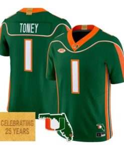 Malachi Toney Jersey #1 Miami Hurricanes 2001 Throwback 2026 All Stitched by My Store NCAA Football Jerseys