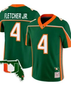 Mark Fletcher Jr Jersey #4 Miami Hurricanes 2026 Florida Patch Stitched by My Store NCAA Football Jerseys