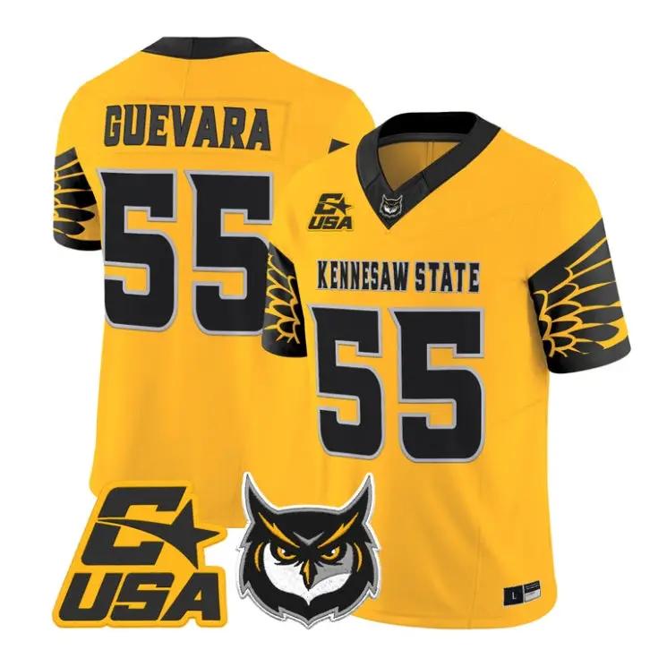 Mateo Guevara Jersey #55 Kennesaw State Owls 2026 Vapor All Stitched 4 Mateo Guevara Jersey #55 Kennesaw State Owls 2026 Vapor All Stitched by My Store NCAA Football Jerseys