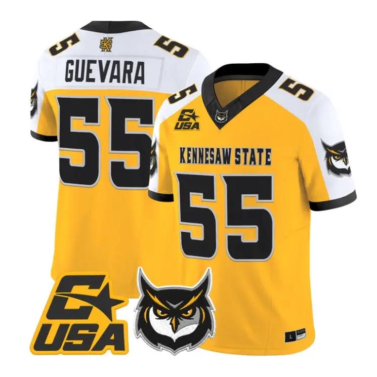 Mateo Guevara Jersey #55 Kennesaw State Owls 2026 Vapor All Stitched 3 Mateo Guevara Jersey #55 Kennesaw State Owls 2026 Vapor All Stitched by My Store NCAA Football Jerseys
