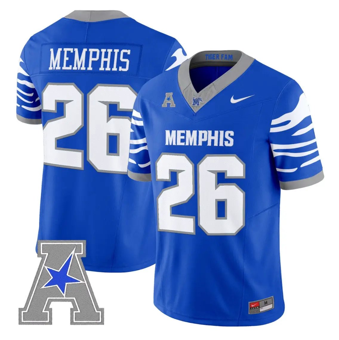 Memphis_Jersey_26_Memphis_Tigers_2026_Vapor_Limited_Stitched_Royal - Malcom Terry Memphis Jersey #26 Memphis Tigers 2026 Vapor Limited Stitched by My Store NCAA Football Jerseys