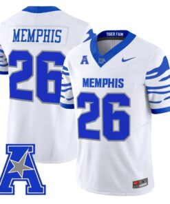 Memphis_Jersey_26_Memphis_Tigers_2026_Vapor_Limited_Stitched_White - Malcom Terry Memphis Jersey #26 Memphis Tigers 2026 Vapor Limited Stitched by My Store NCAA Football Jerseys