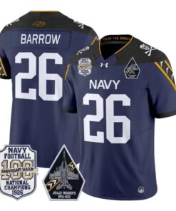 Michael Barrow Jersey #26 Navy Midshipmen 100th Anni Patch Stitched 9 Michael Barrow Jersey #26 Navy Midshipmen 100th Anni Patch Stitched by My Store NCAA Football Jerseys