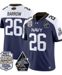 Michael Barrow Jersey #26 Navy Midshipmen 100th Anni Patch Stitched 8 Michael Barrow Jersey #26 Navy Midshipmen 100th Anni Patch Stitched by My Store NCAA Football Jerseys