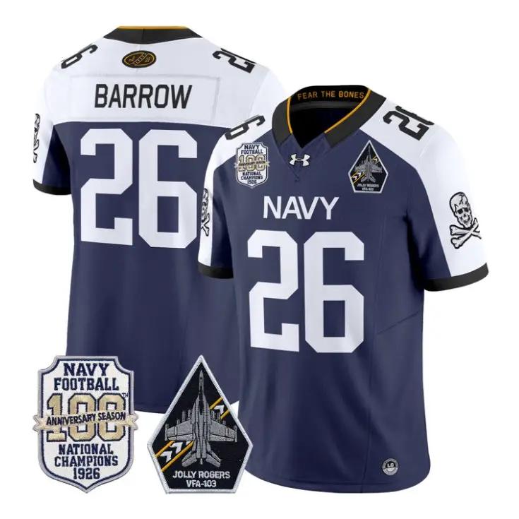 Michael Barrow Jersey #26 Navy Midshipmen 100th Anni Patch Stitched 3 Michael Barrow Jersey #26 Navy Midshipmen 100th Anni Patch Stitched by My Store NCAA Football Jerseys