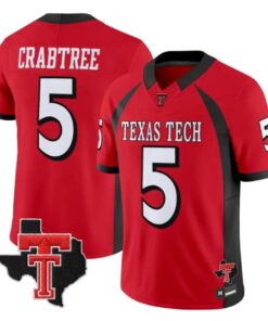 Michael Crabtree Jersey #5 Texas Tech Red Raiders 2026 Vapor All Stitched by My Store NCAA Football Jerseys