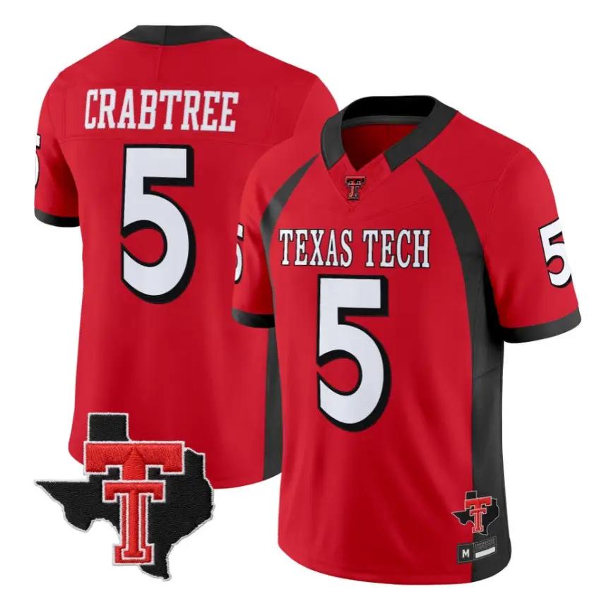 Michael Crabtree Jersey #5 Texas Tech Red Raiders 2026 Vapor All Stitched 1 Michael Crabtree Jersey #5 Texas Tech Red Raiders 2026 Vapor All Stitched by My Store NCAA Football Jerseys
