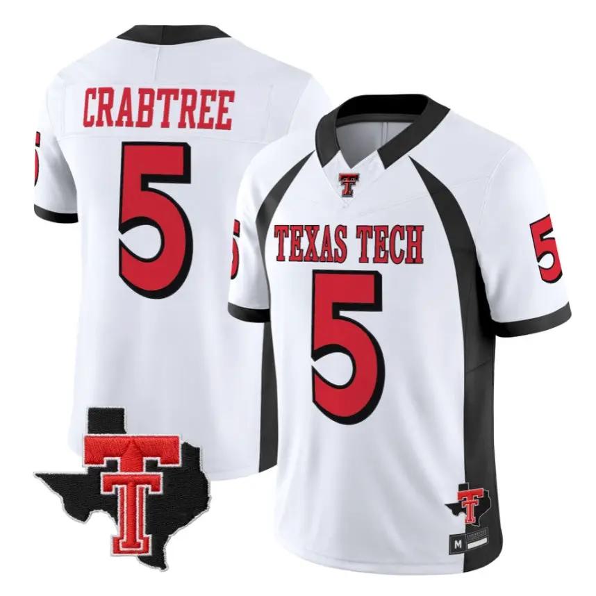 Michael Crabtree Jersey #5 Texas Tech Red Raiders 2026 Vapor All Stitched 2 Michael Crabtree Jersey #5 Texas Tech Red Raiders 2026 Vapor All Stitched by My Store NCAA Football Jerseys