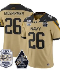 Midshipmen Jersey #26 Navy Midshipmen 100th Anniversary Patch Stitched 7 Midshipmen Jersey #26 Navy Midshipmen 100th Anniversary Patch Stitched by My Store NCAA Football Jerseys