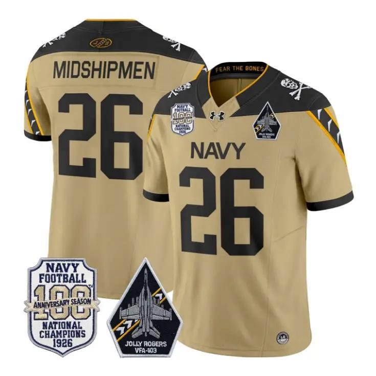 Midshipmen Jersey #26 Navy Midshipmen 100th Anniversary Patch Stitched 2 Midshipmen Jersey #26 Navy Midshipmen 100th Anniversary Patch Stitched by My Store NCAA Football Jerseys