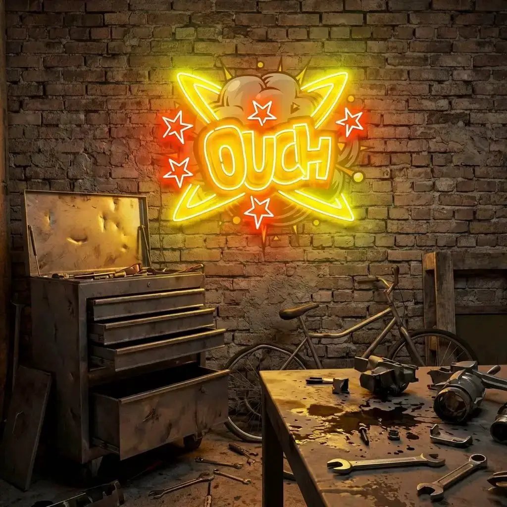 OUCH1-3 - Malcom Terry Ouch Artwork Led Neon Sign Light by VN339
