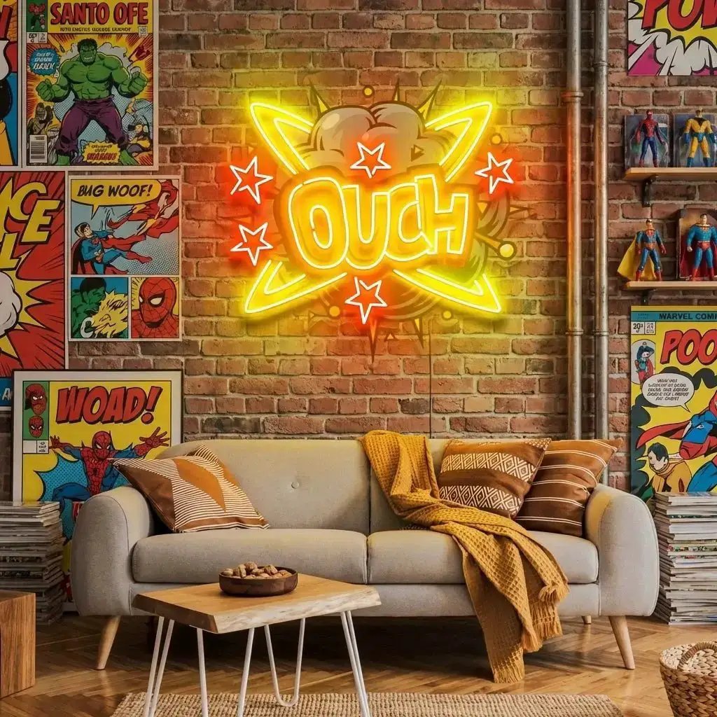 OUCH1-4 - Malcom Terry Ouch Artwork Led Neon Sign Light by VN339