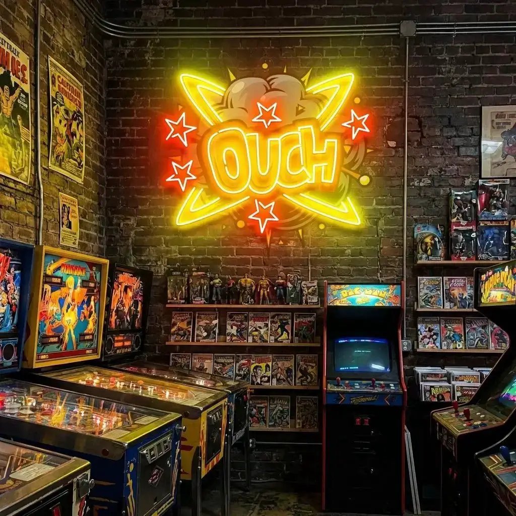 OUCH1-5 - Malcom Terry Ouch Artwork Led Neon Sign Light by VN339