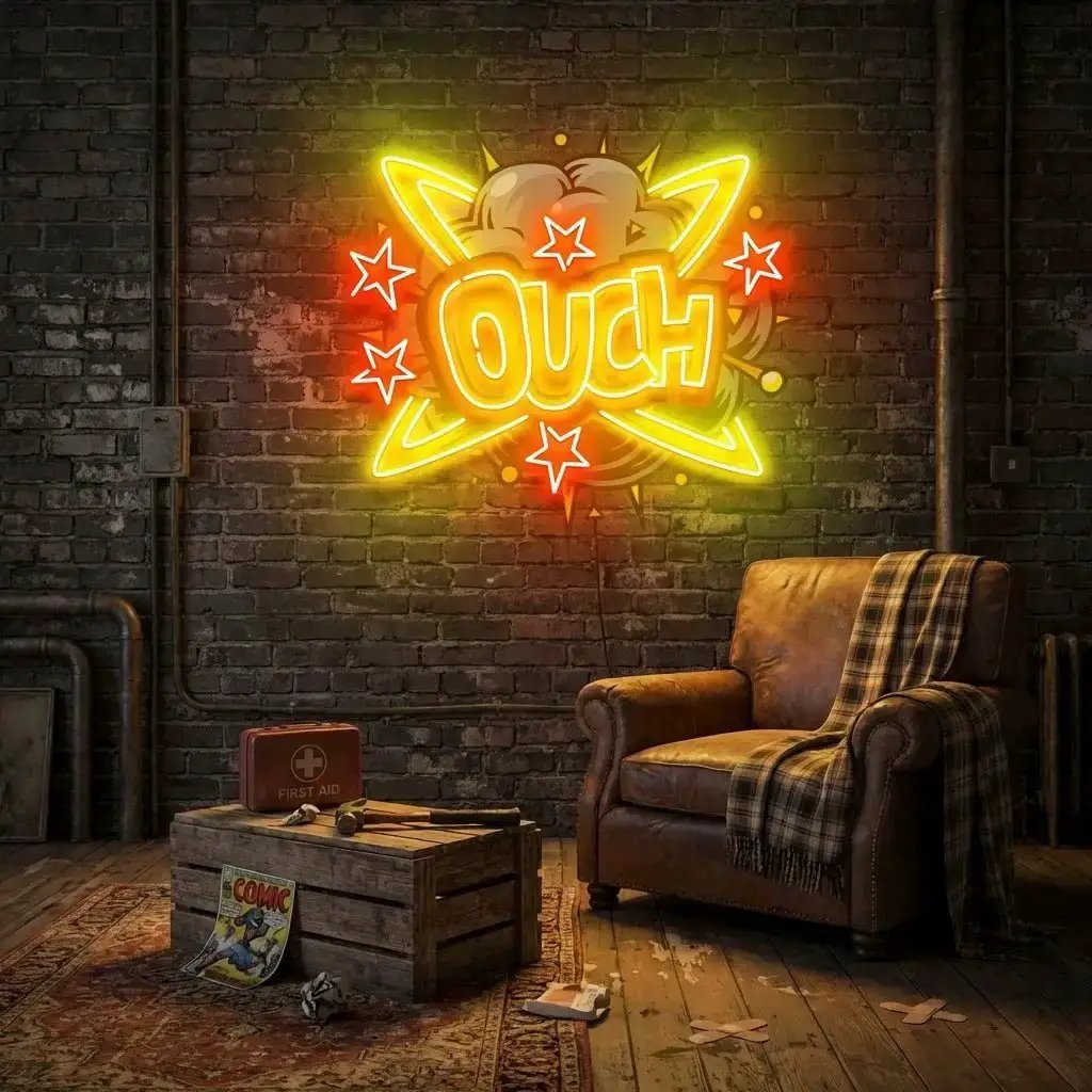 OUCH1-6 - Malcom Terry Ouch Artwork Led Neon Sign Light by VN339