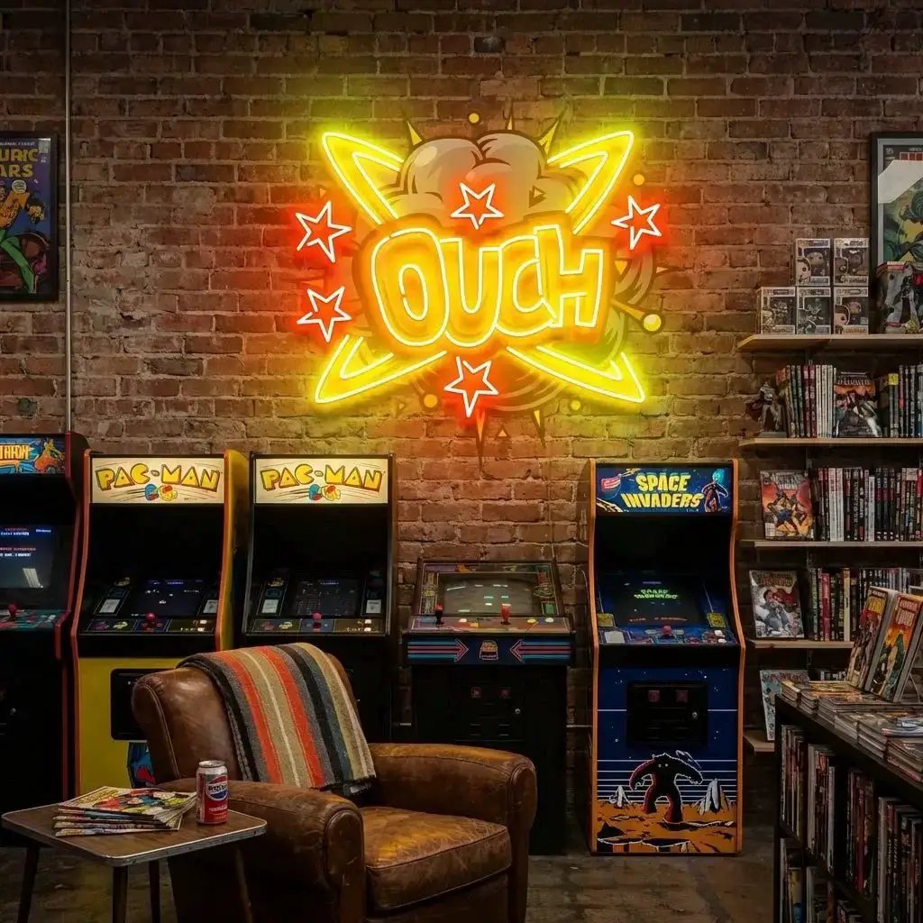 OUCH1 - Malcom Terry Ouch Artwork Led Neon Sign Light by VN339