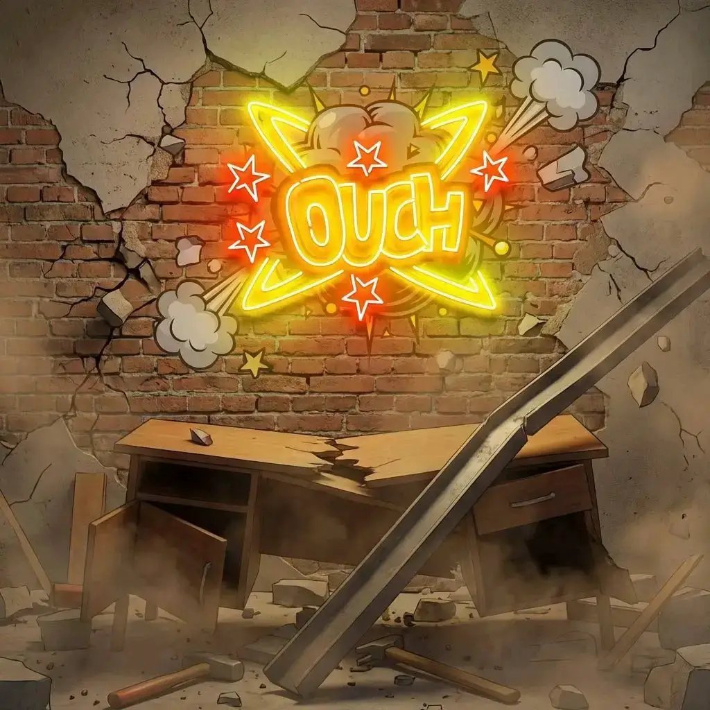 OUCH3_eac66f34-ac43-42dc-be6f-2d4762c8b3d0 - Malcom Terry Ouch Artwork Led Neon Sign Light by VN339