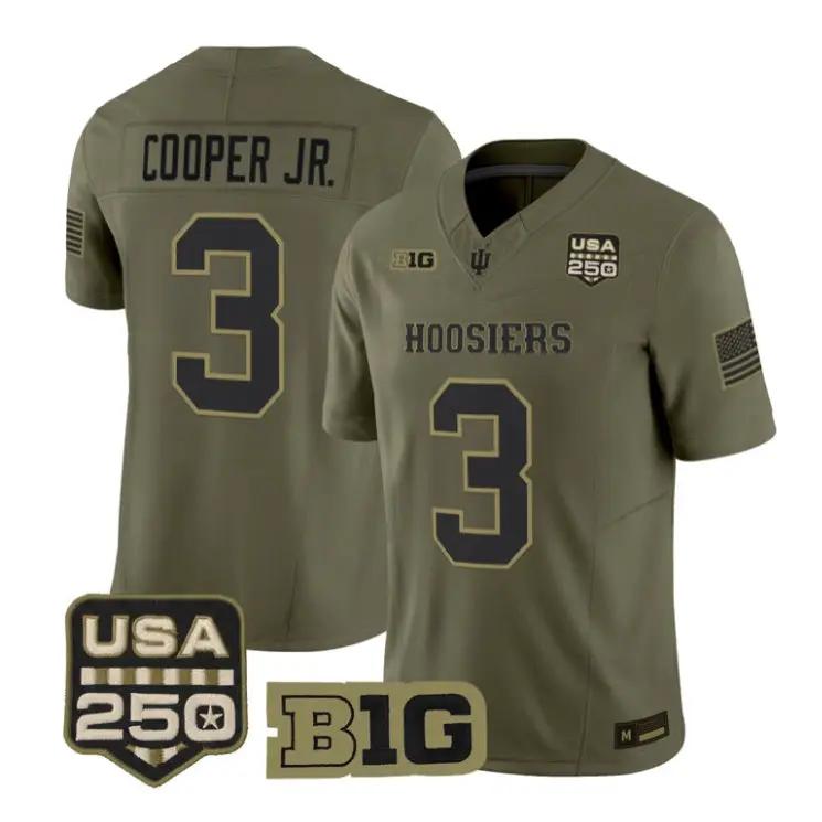 Omar Cooper Jr Jersey #3 Indiana Hoosiers 2026 Salute to Service Stitched Olive 1 Omar Cooper Jr Jersey #3 Indiana Hoosiers 2026 Salute to Service Stitched Olive by My Store NCAA Football Jerseys