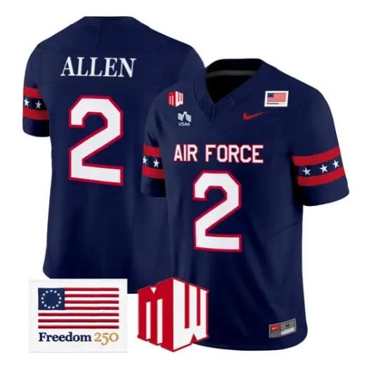 Owen Allen Jersey #2 Air Force Falcons 2026 Freedom 250 Vapor Stitched 1 Owen Allen Jersey #2 Air Force Falcons 2026 Freedom 250 Vapor Stitched by My Store NCAA Football Jerseys