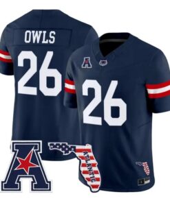 Owls Jersey #26 Florida Atlantic Owls 2026 Florida Patch Vapor Stitched by My Store NCAA Football Jerseys