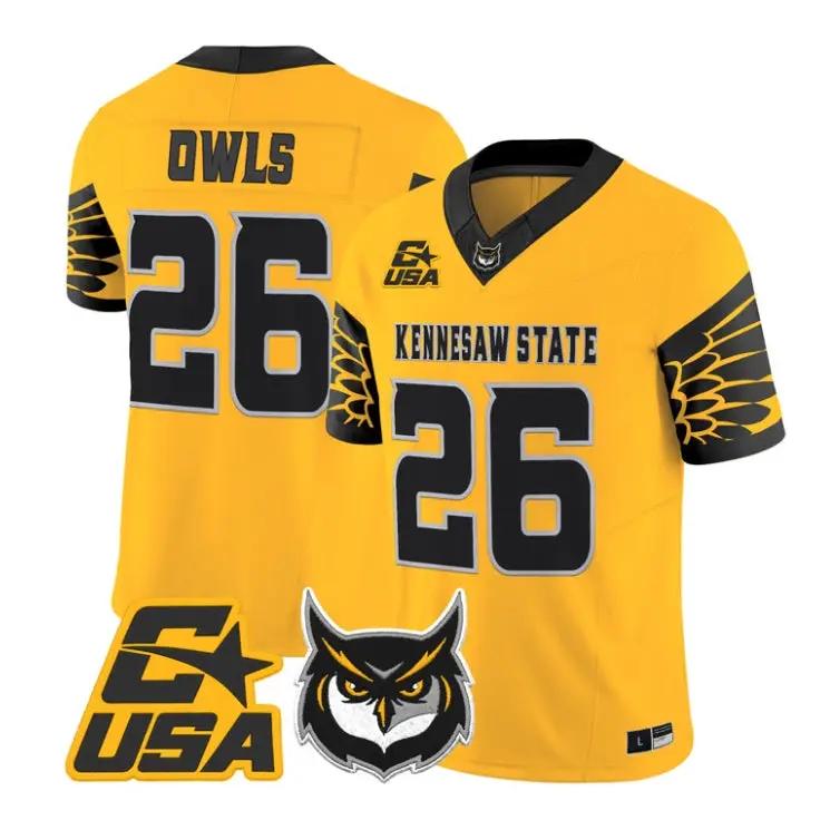 Owls Jersey #26 Kennesaw State Owls 2026 Vapor Limited All Stitched 4 Owls Jersey #26 Kennesaw State Owls 2026 Vapor Limited All Stitched by My Store NCAA Football Jerseys
