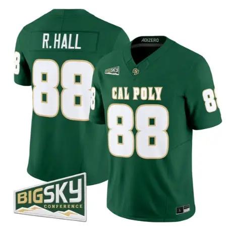 Ray_Hall_Jersey_88_Cal_Poly_Mustangs_2026_Limited_Stitched_Green - Malcom Terry Ray Hall Jersey #88 Cal Poly Mustangs 2026 Limited Stitched by My Store NCAA Football Jerseys