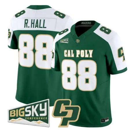Ray_Hall_Jersey_88_Cal_Poly_Mustangs_2026_Limited_Stitched_Green_Alter - Malcom Terry Ray Hall Jersey #88 Cal Poly Mustangs 2026 Limited Stitched by My Store NCAA Football Jerseys