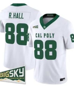 Ray_Hall_Jersey_88_Cal_Poly_Mustangs_2026_Limited_Stitched_White - Malcom Terry Ray Hall Jersey #88 Cal Poly Mustangs 2026 Limited Stitched by My Store NCAA Football Jerseys