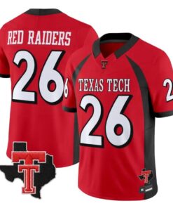 Red Raiders Jersey #26 Texas Tech Red Raiders 2026 Throwback All Stitched by My Store NCAA Football Jerseys