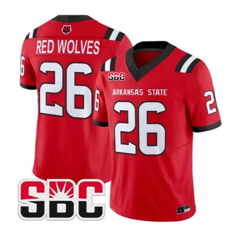 Red Wolves Jersey #26 Arkansas State Red Wolves 2026 Stitched 2 Red Wolves Jersey #26 Arkansas State Red Wolves 2026 Stitched by My Store NCAA Football Jerseys