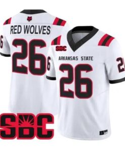 Red Wolves Jersey #26 Arkansas State Red Wolves 2026 Stitched 6 Red Wolves Jersey #26 Arkansas State Red Wolves 2026 Stitched by My Store NCAA Football Jerseys